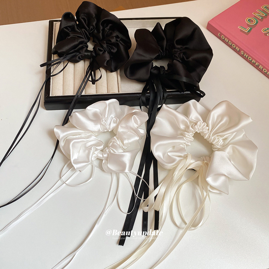 Cinta de lazo de satén de tela, lazo para el cabello de intestino grueso, 2025 nueva cuerda para el cabello de todo fósforo, accesorios para el cabello de temperamento suave de alta calidad