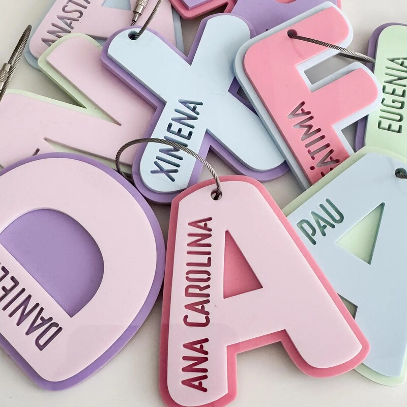 Customized Acrylic Name Tags, Personalized Letter Tags, Keychain-Style Backpack Name Tags Customized Acrylic Name Tags, Personalized Letter Tags, Keychain-Style Backpack Name Tags