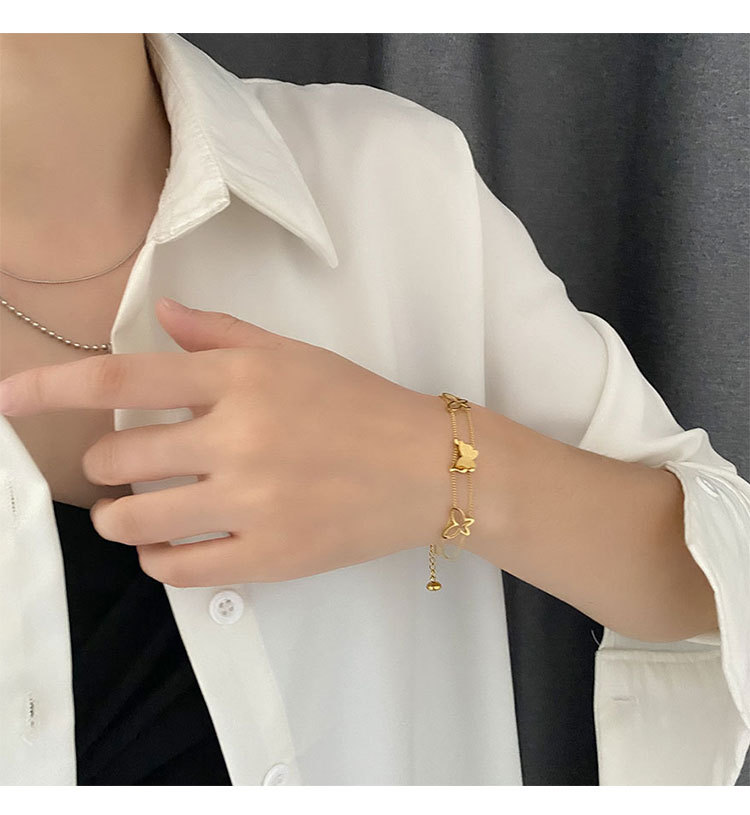 Fashion Butterfly Titanium Steel Plating Bracelets 1 Piece