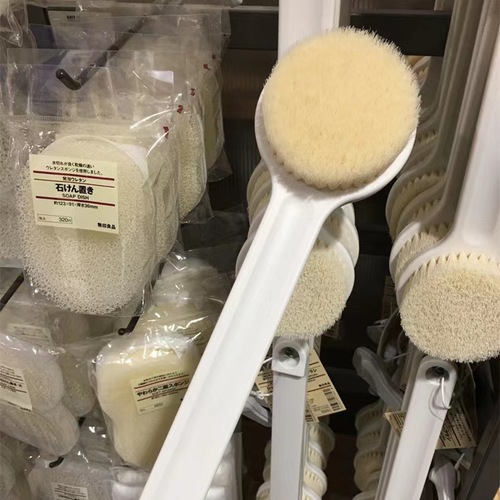 Japanese style bath brush, bath brush, lazy back brush, bath towel, long handle rub bath, mud rub and back rub artifact