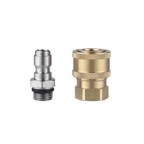 Cross-border wholesale high-pressure water nozzle head G1/4 quick connector pure copper nozzle foam pot universal quick-plug connector male and female