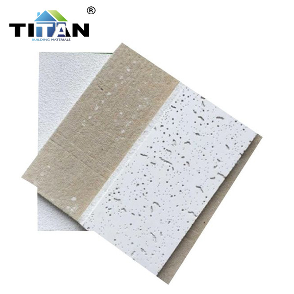 Mineral Fiber Ceiling Tablero de techo insonorizado Tablero de lana mineral ignífugo 12-15mm