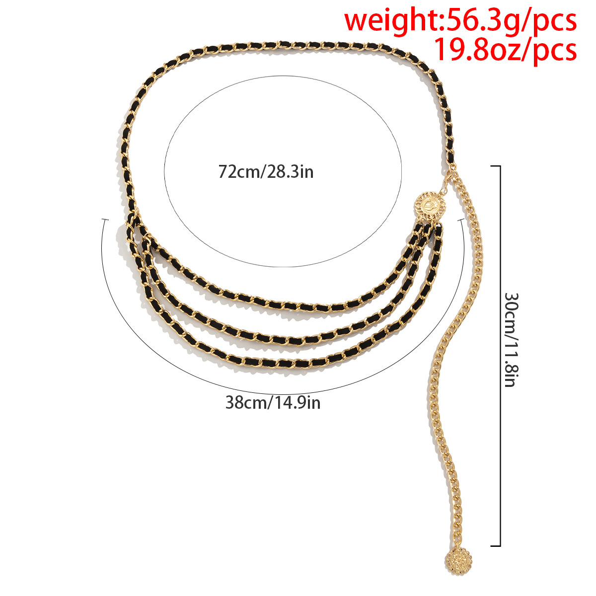 Simple Style Geometric Alloy Layered Plating Women's Chain Belts display picture 4