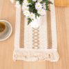 Cotton and linen splicing belt flowing Su table flag festival wedding banquet decorative long cloth double -color bed tail scarf Amazon hot sales flag