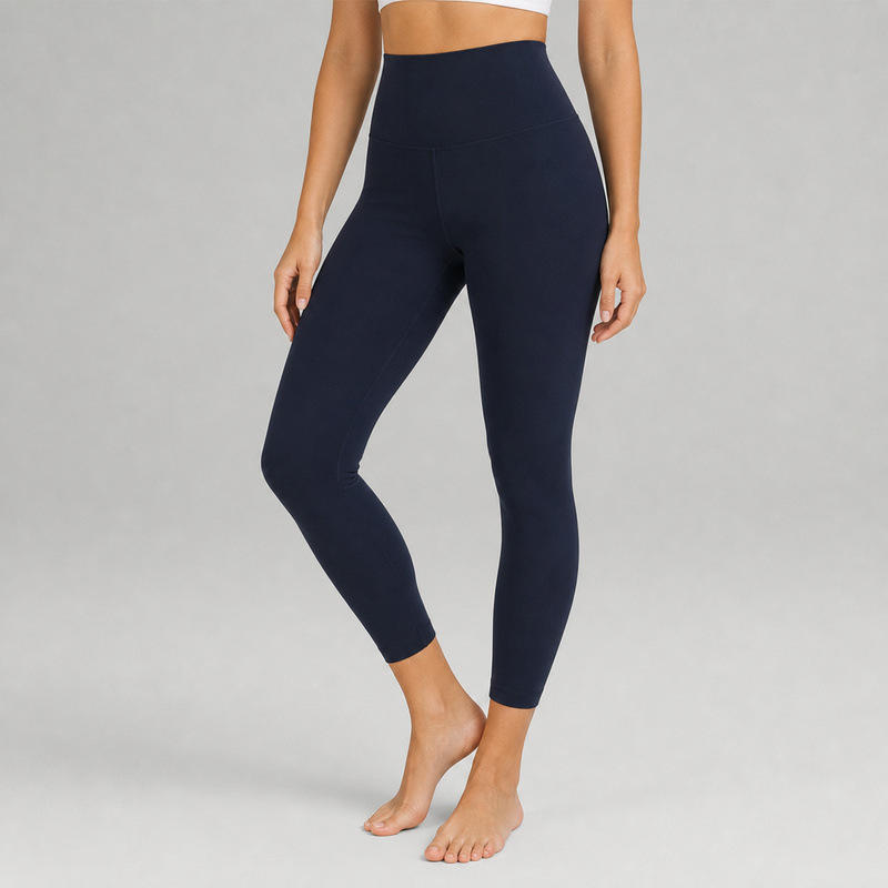 24inch Women's Yoga Pants, Nude Feel, High Waist Tights, Nylon 66, Sports Yoga Pants, Suitable for Outdoor Wear, Nine-Quarter Length Pants