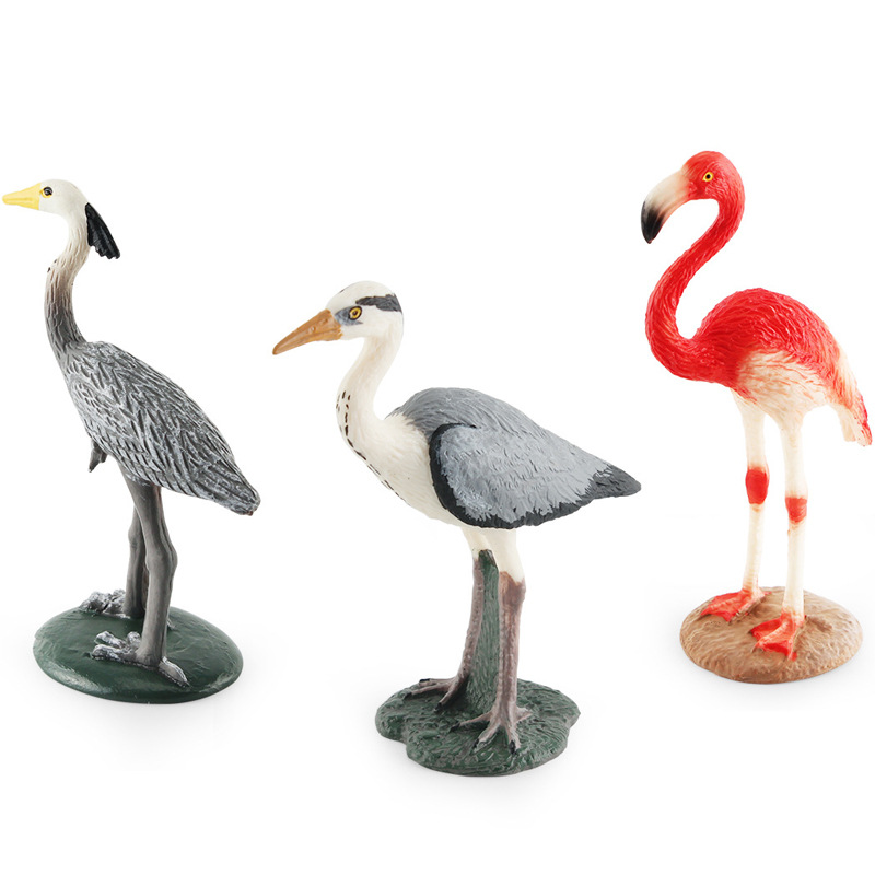 Rompecabezas de exportación transfronteriza simulación cognitiva Flamingo Garza grúa de escritorio pájaro modelo de juguete de decoración estática