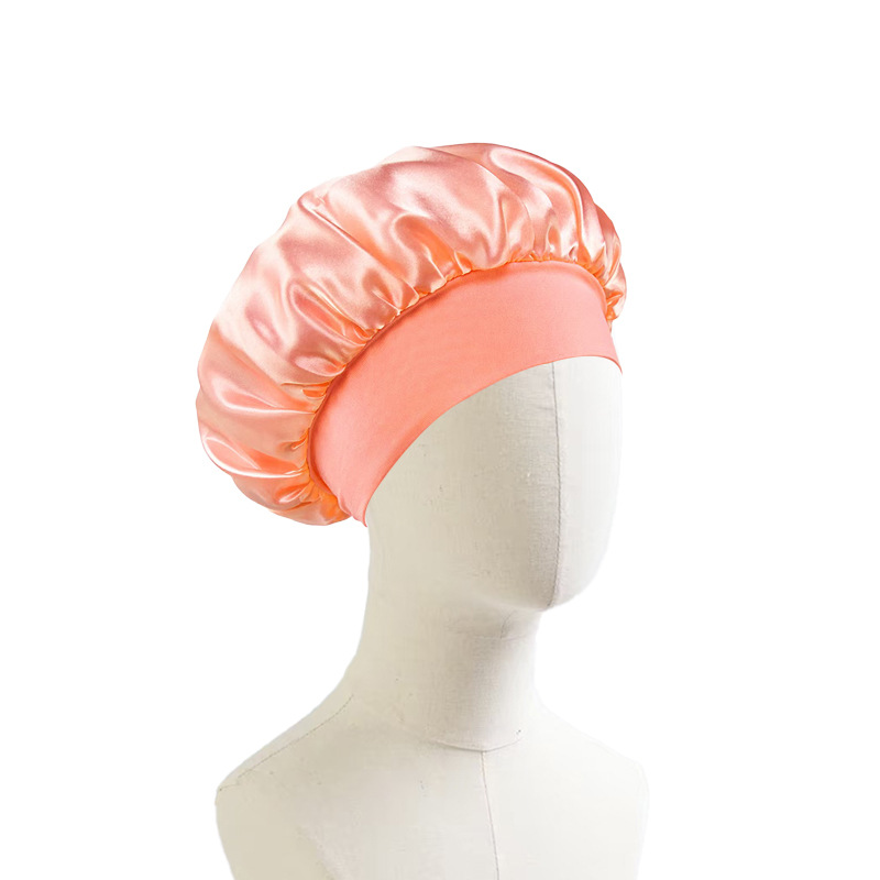 Gorro de Noche de Satén para Mujer con Borde Ancho para Dormir y Cuidado del Cabello image 28