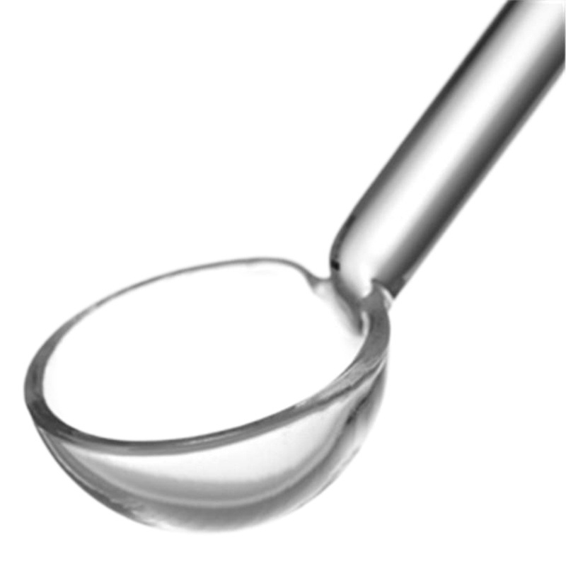 Cuchara de café transparente de vidrio mango largo cuchara de mezcla de vidrio sopa doméstica cuchara de té condimento tarro cuchara de leche en polvo cuchara de azúcar vajilla