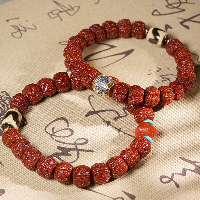 Machine Brush Jade Little King Kong Bodhi Single Circle Bracelet Free Cleaning Wrap Wen Play Walnut Plate Play Buddha Beads Men