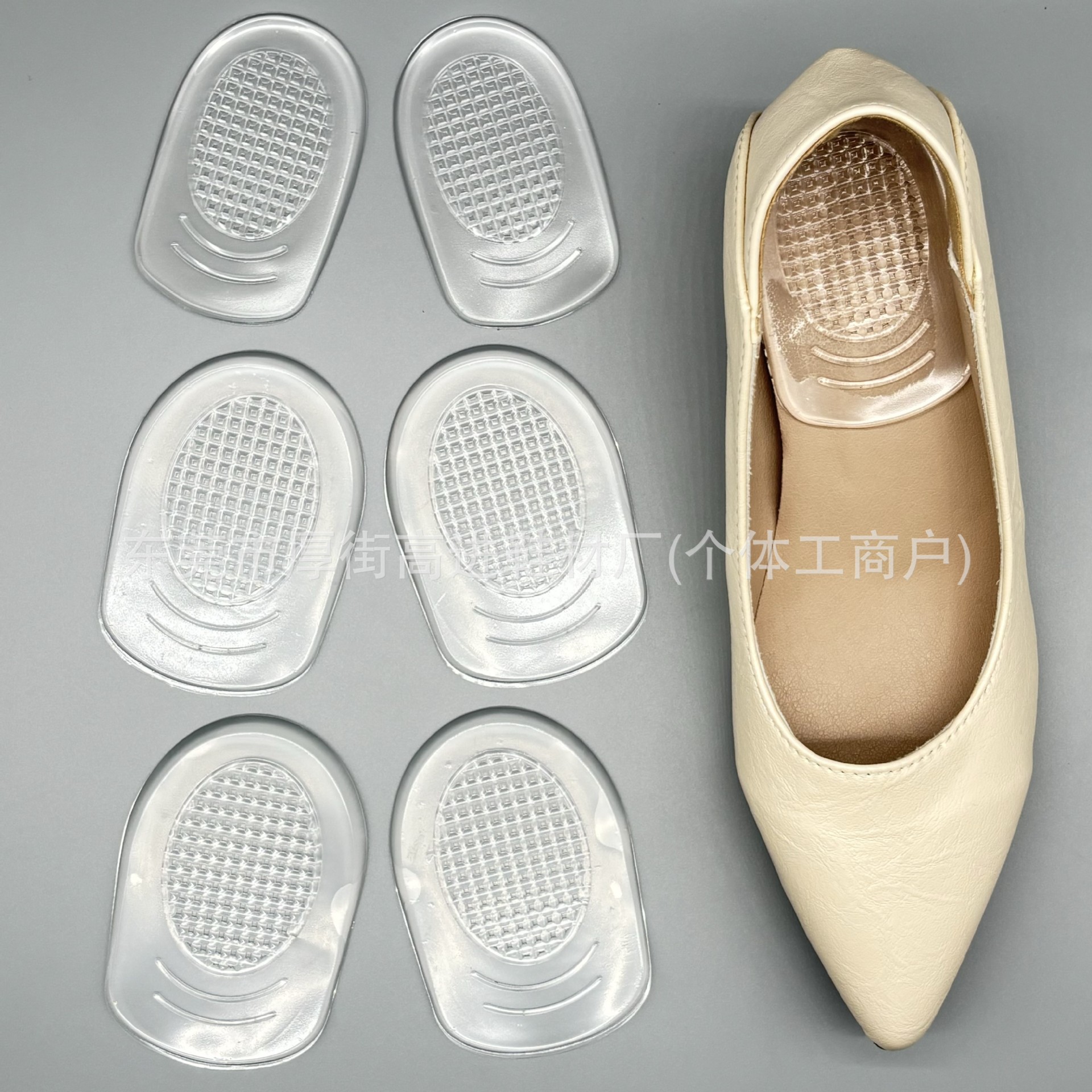 Plaid Non-Slip Heel Pad Transparent GEL Shock Absorbing Anti-Scuff Foot Heel Half-Size Pad sneaker Self-Adhesive Heel Pad for Men and Women