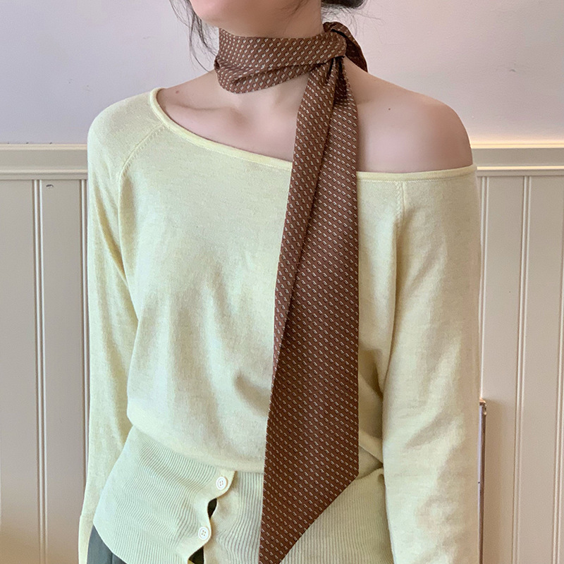 Pañuelo de seda, banda larga, sensación de alta calidad, versión coreana multifuncional, bolso de todo fósforo, cinturón de moda para el cabello con cinta para el cabello