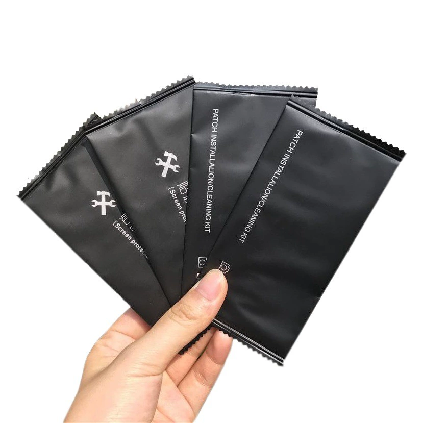 Полный английский мобильный телефон, набор вспомогательных инструментов из закаленной пленки, удаление пыли, чистка, сухой и влажный мешок для спирта, набор из трех предметов