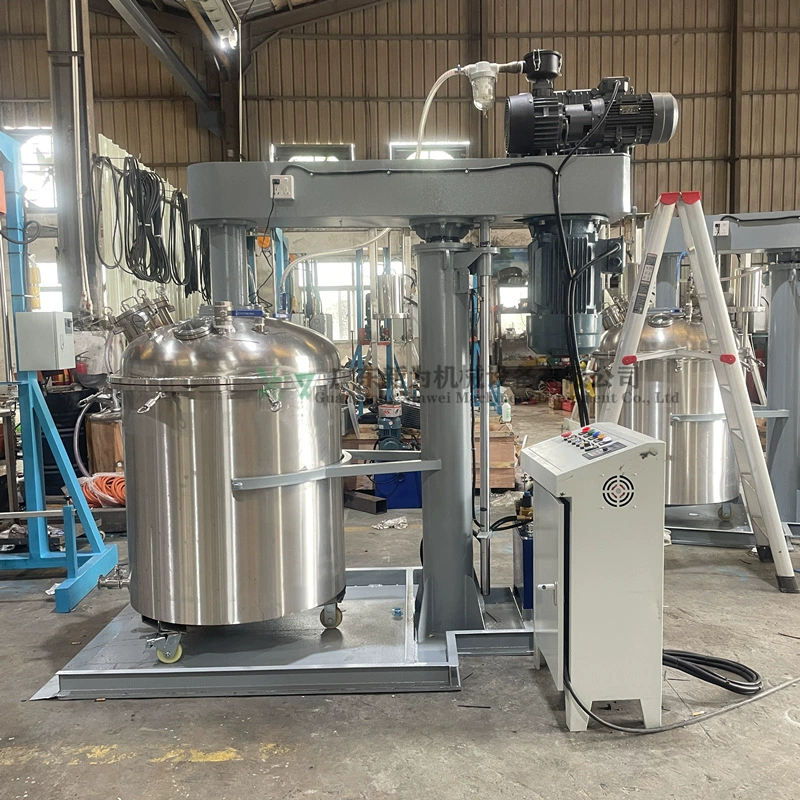 В наличии: вакуумный смеситель для клеевых смол с регулируемой частотой вращения, гидравлический подъемный диспергатор-депузыритель, косметический миксер