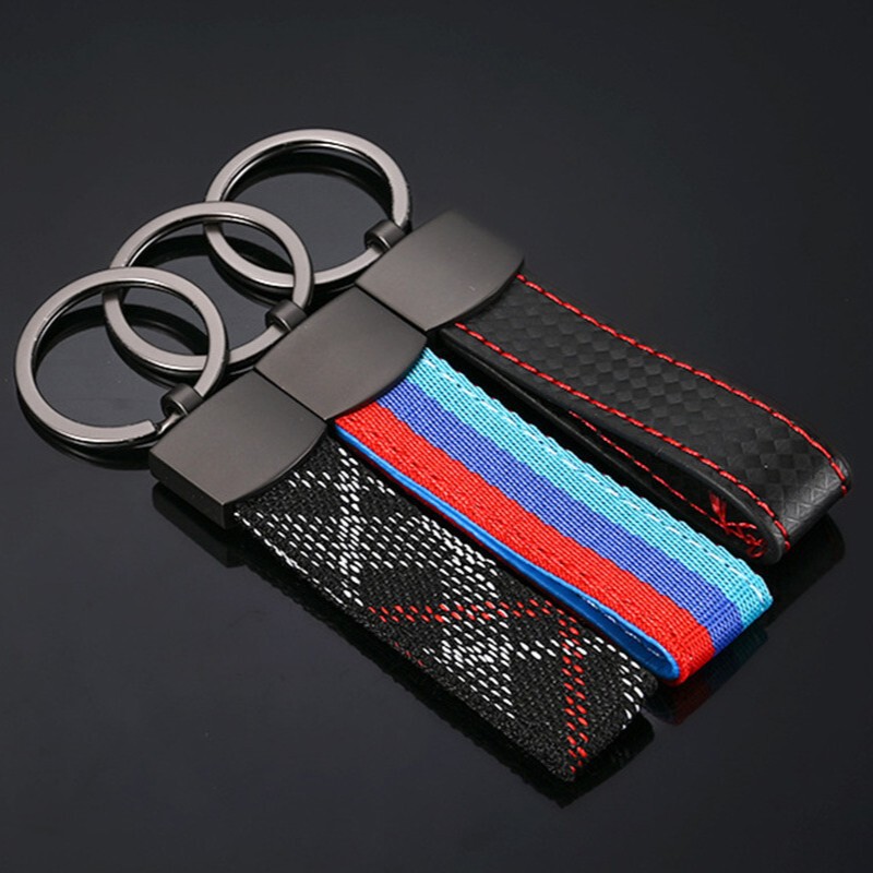 Oxford Nylon Webbing Car Metal Keychain Suitable for Mercedes-Benz Audi Bmw Volkswagen Key Ring Ring Pendant