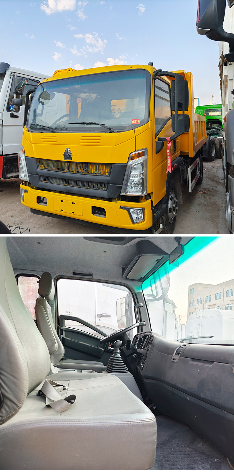 Export of used HOWO dump trucks, in-stock supply of construction transport vehicles, sand and soil trucks, tipper trucks, and trucks for on-site testing