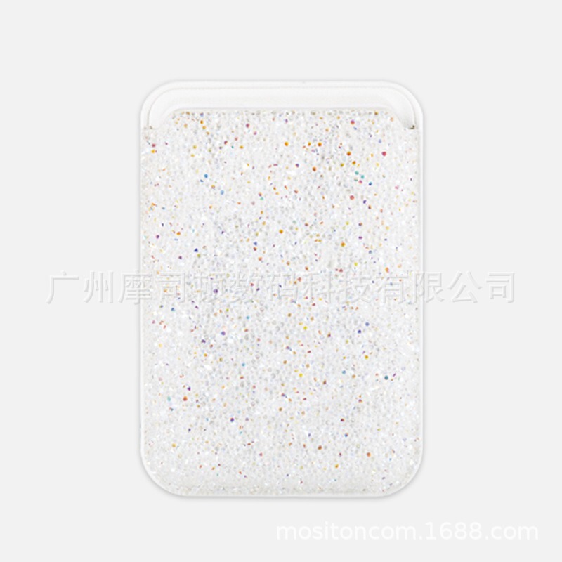 Apple 16pm 磁気カードホルダーラインストーン携帯電話ケース Magsafe カードホルダーフラッシュダイヤモンドパッチカードホルダーに適しています|undefined