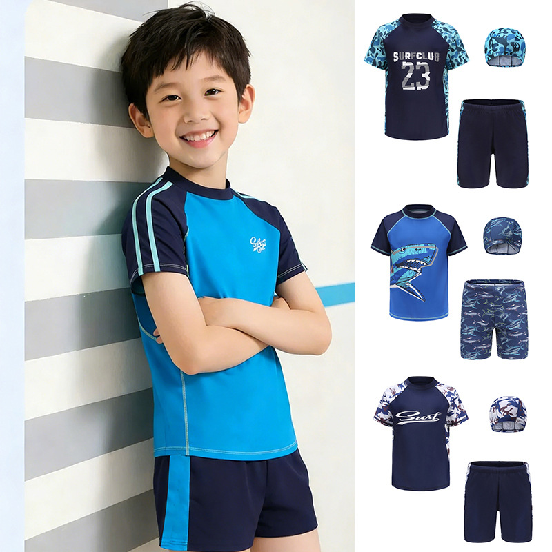 Quick-dry Professional Swimsuit Two-piece, For Older Boys, 2026 New Model Swim Trunks, Children's Swimwear_voghion.com