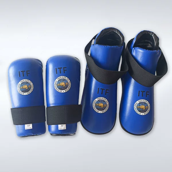 ITF protective gear suit Taekwondo actual combat competition protective hand guard foot guard red blue breathable professional protective gear