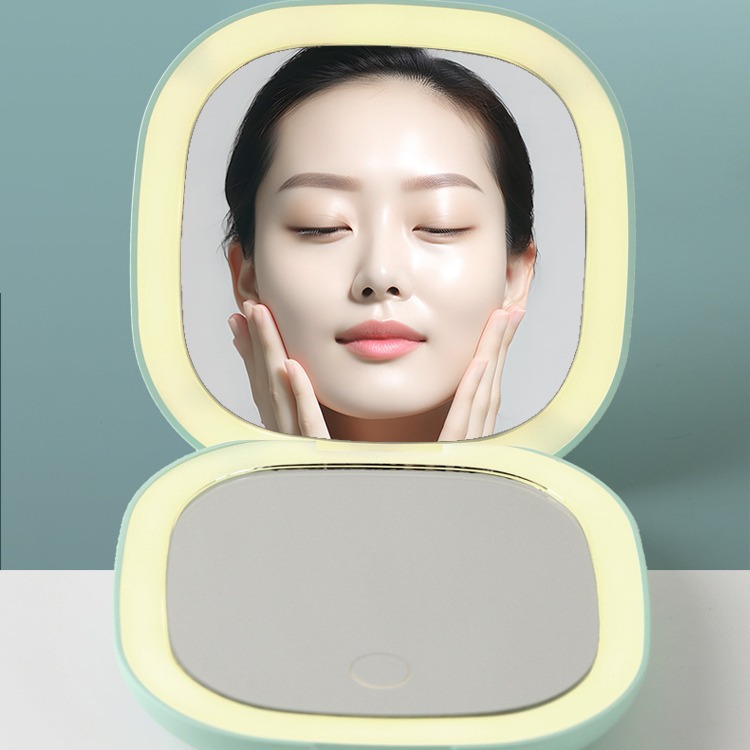 Nuevo espejo de maquillaje plegable LED portátil, espejo de maquillaje LED de doble cara, espejo de maquillaje inteligente, espejo de maquillaje de mejora de la luz