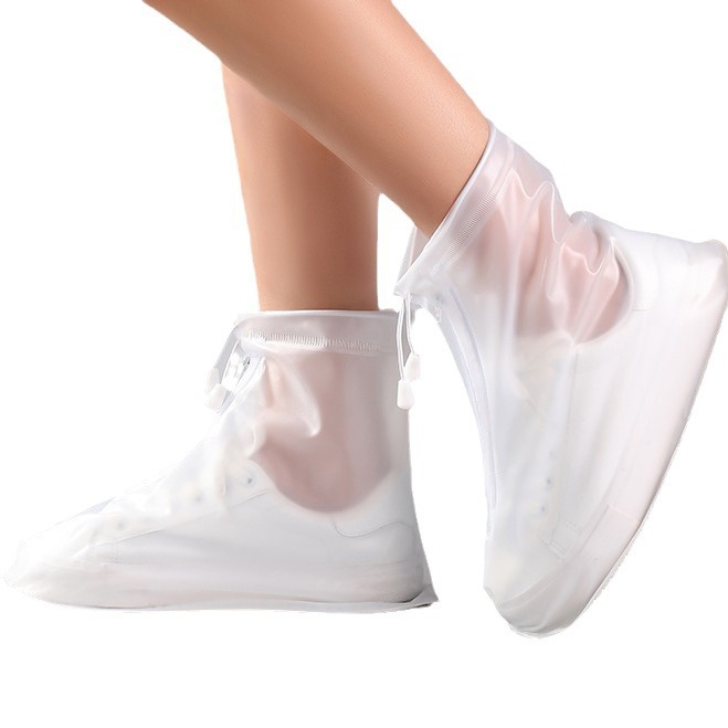 Cubierta del zapato impermeable a media pantorrilla simple engrosada resistente al desgaste antideslizante viaje al aire libre hombres y mujeres Fábrica cremallera cubierta del zapato de la lluvia