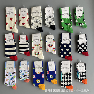 Parent-Child Socks happysocks Christmas Parent-Child Socks Mother's Children's Same Socks Male and Female Baby's Mid-Tube Socks