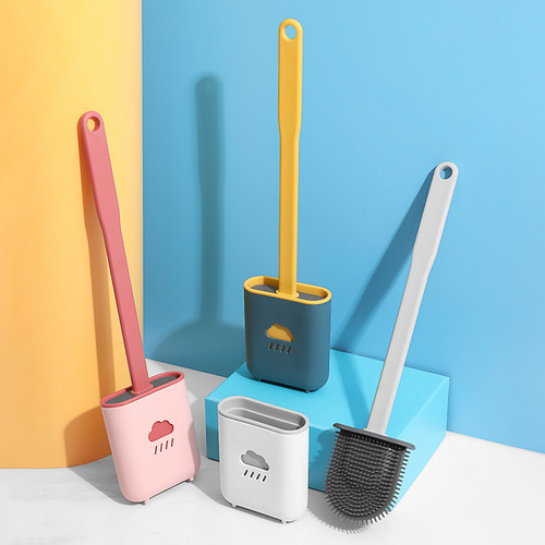 Toilet Brush Creative Cloud Silicone No Dead Angle Wall-mounted Floor-Standing Nordic Toilet Brush Wholesale Cleaning Brush Factory Direct Sales