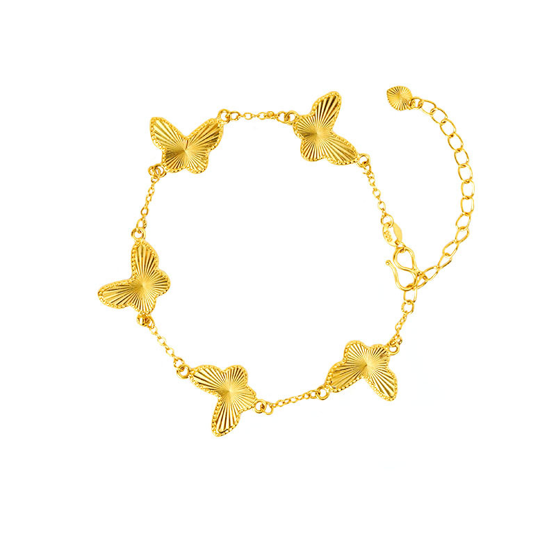 Vietnam Shajin simple mariposa patrón horizontal pulsera salvaje mujer durante mucho tiempo no se desvanece, lujo ligero, sensación de alta gama, suministro de fábrica al por mayor