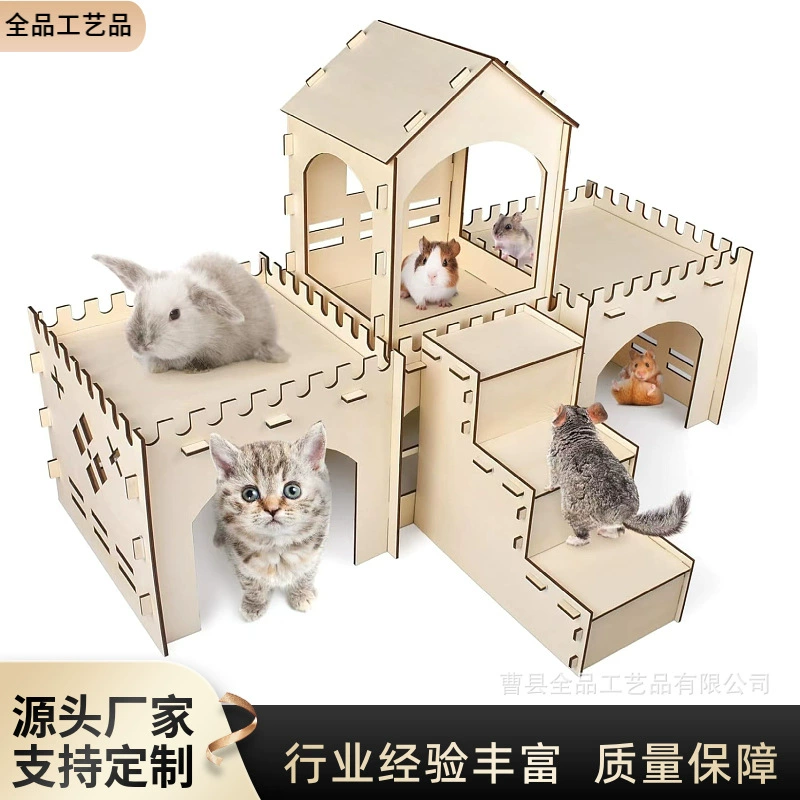 Деревянный кролик замок кролик Просторный дышащий укрытие подходит для крытого кролика хомяка и морской свинки
