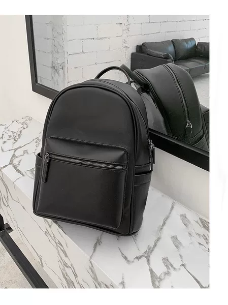 Cross-Border Best-Selling Business Men's Backpack, Large-Capacity Leather Backpack, Business Trip Bag, Travel Bag, Daily Commuting Bag