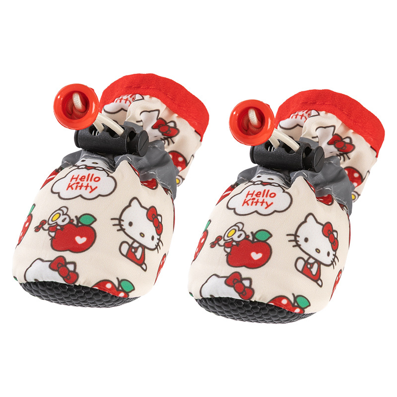 Zapatos de suela suave de dibujos animados de Kitty ajustables al aire libre zapatos para perros pequeños y medianos no son fáciles de caer cuatro zapatos para mascotas. image 5