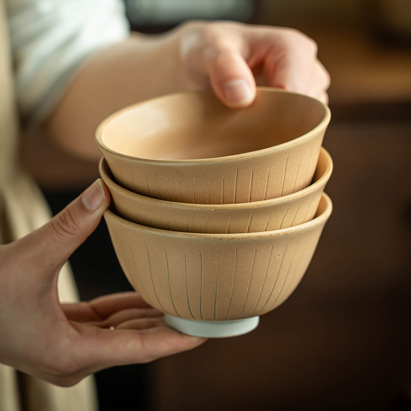Tacos de arroz de cerámica retro creativos para el hogar, tazón de sopa, tazón de desayuno, tazón de ensalada, tazón de arroz de color sólido al por mayor