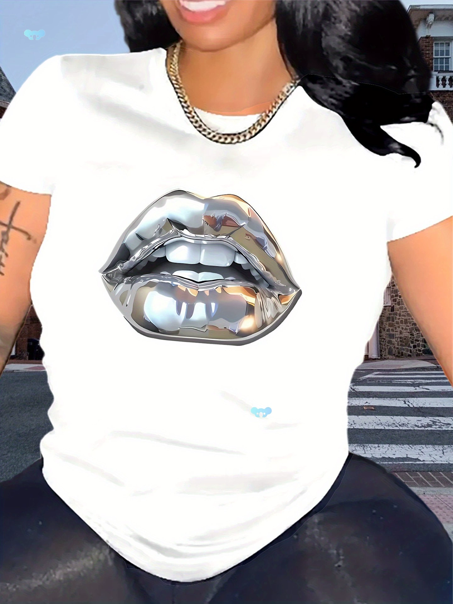 Повседневная комфортная женская модная одежда с принтом губ, трансграничная дропшиппинг