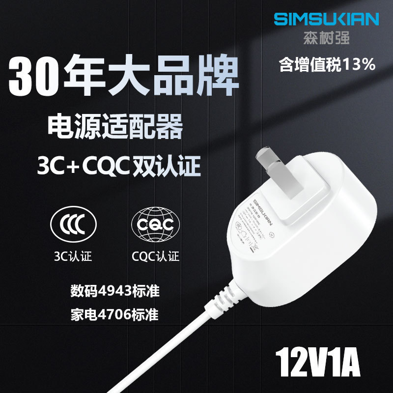 Sen Shuqiang 12V 1A Power Supply Standard Massager Full-Power Charging Head Charger Adapter Dc Plug