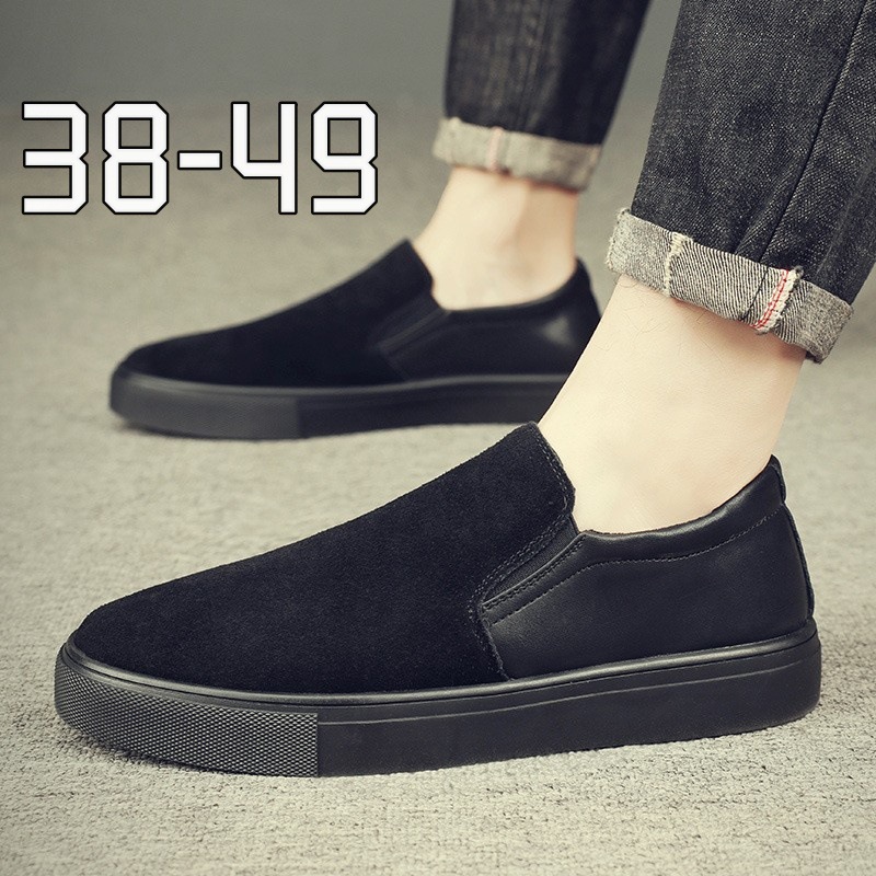 Extra Large Size Men's Shoes Black Canvas Shoes Men's Summer Breathable Casual Work Shoes One-Leg Men's Shoes Men's
