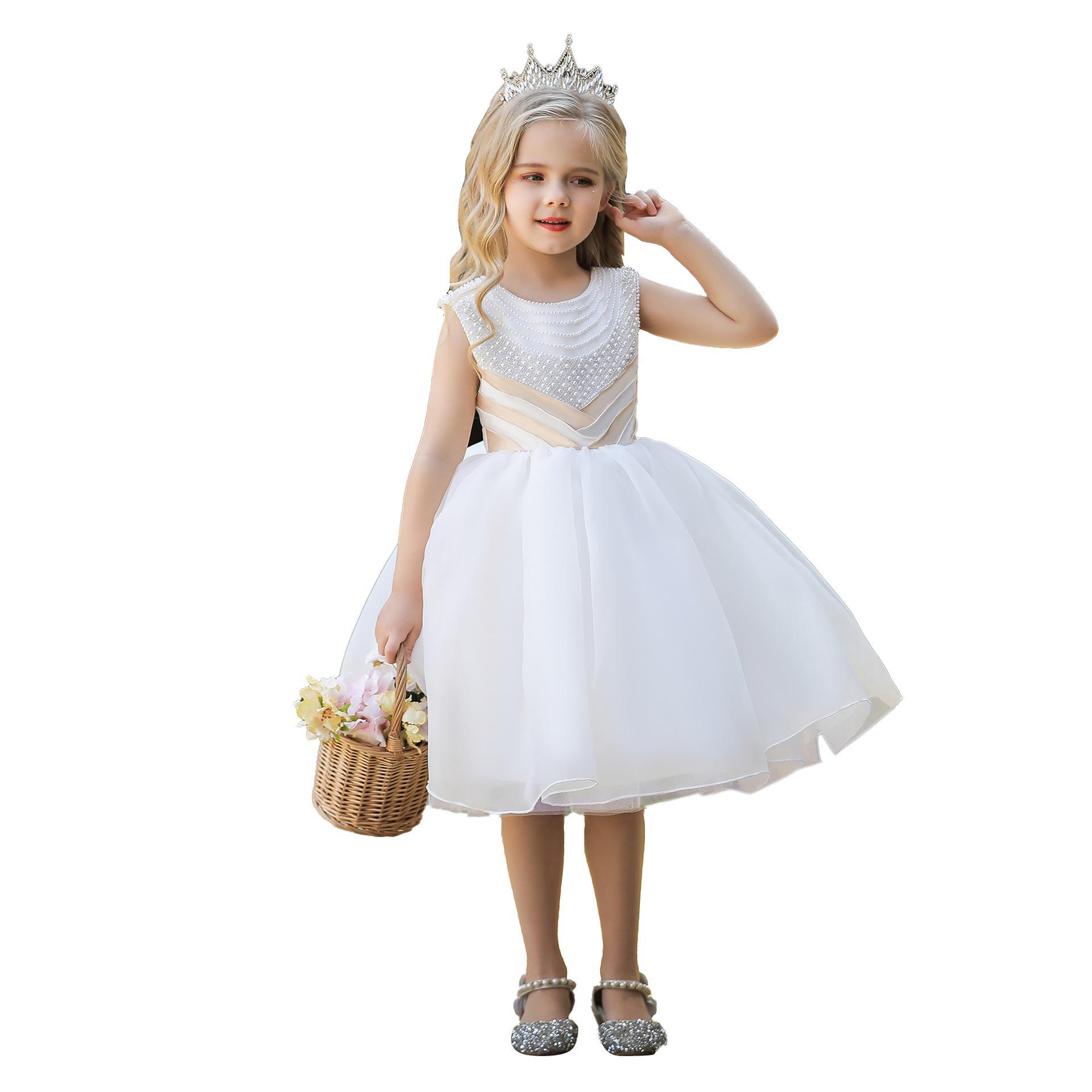 Vestido infantil, vestido de niña para actuación de piano del 1 de junio, vestido de niña de las flores para boda, vestido abullonado, estilo europeo y americano