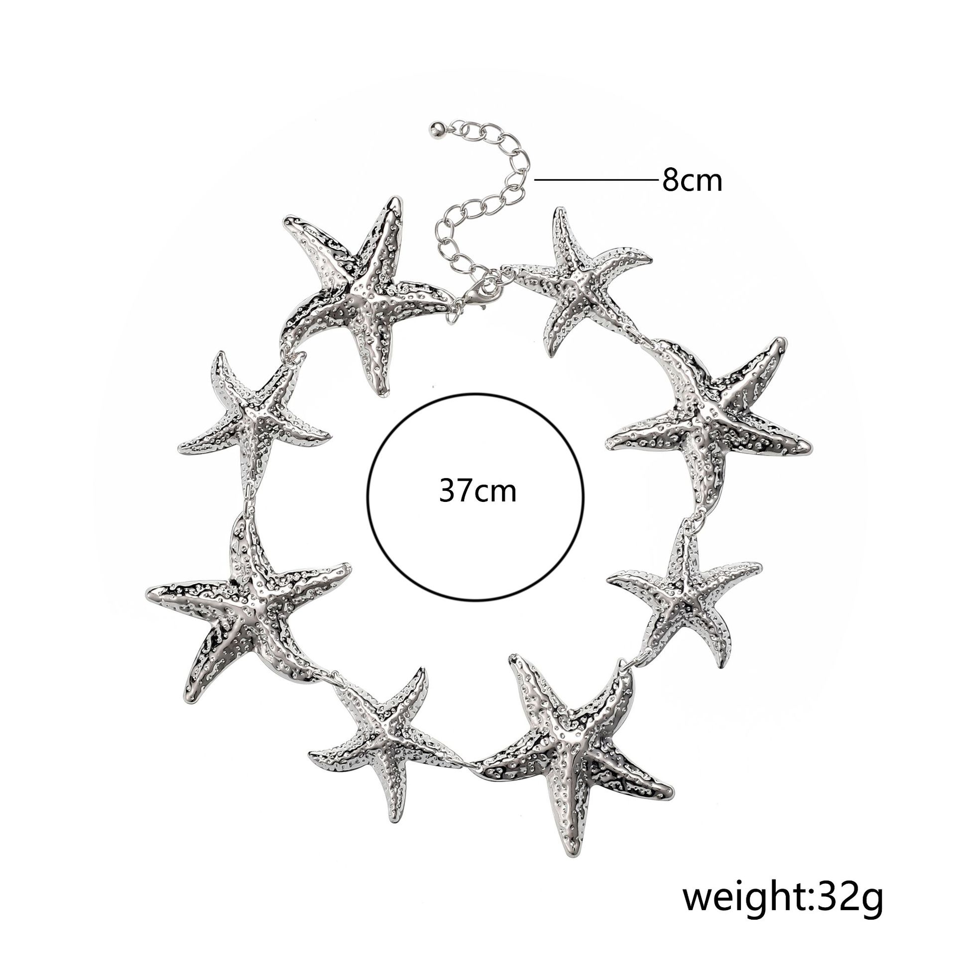13g Weight 1 Piece 1 Pair Vacation Classic Style Starfish Alloy Plating Women's Earrings Necklace