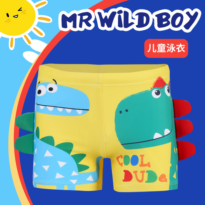 儿童泳裤男童游泳衣卡通平角速干小童宝宝泳衣中小童男孩温泉泳衣