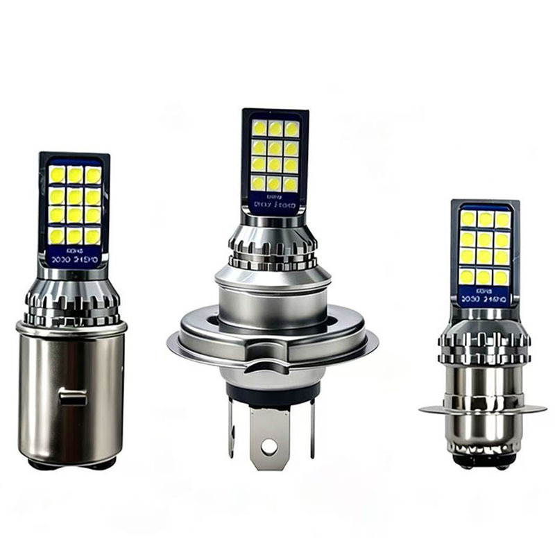Cross-Border High-Brightness Motorcycle and Electric Vehicle Led Road Lighting Headlight H4 Ba20D P15D White Light Modified Car Light