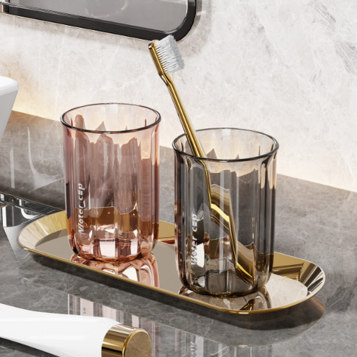 Taza de enjuague bucal Couple Taza de cepillo de dientes Taza de lavado para niños Pasta de dientes transparente Caja de almacenamiento de cepillo de dientes Taza de dientes de lujo ligero para el hogar