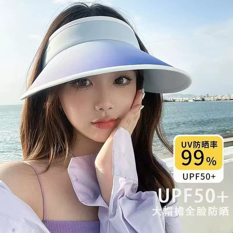 Summer sun hat, universal travel foldable headband, sun protection, gradient