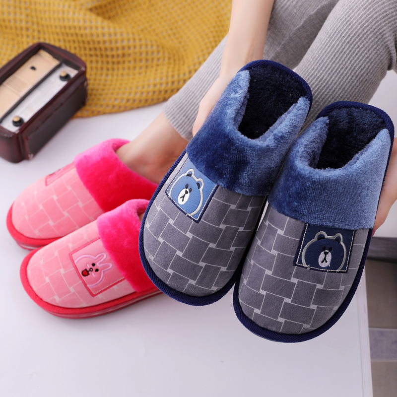 Hard bottom large size cotton slippers home wholesale home non-slip warm indoor men's and women's stall manufacturers a generation of hair