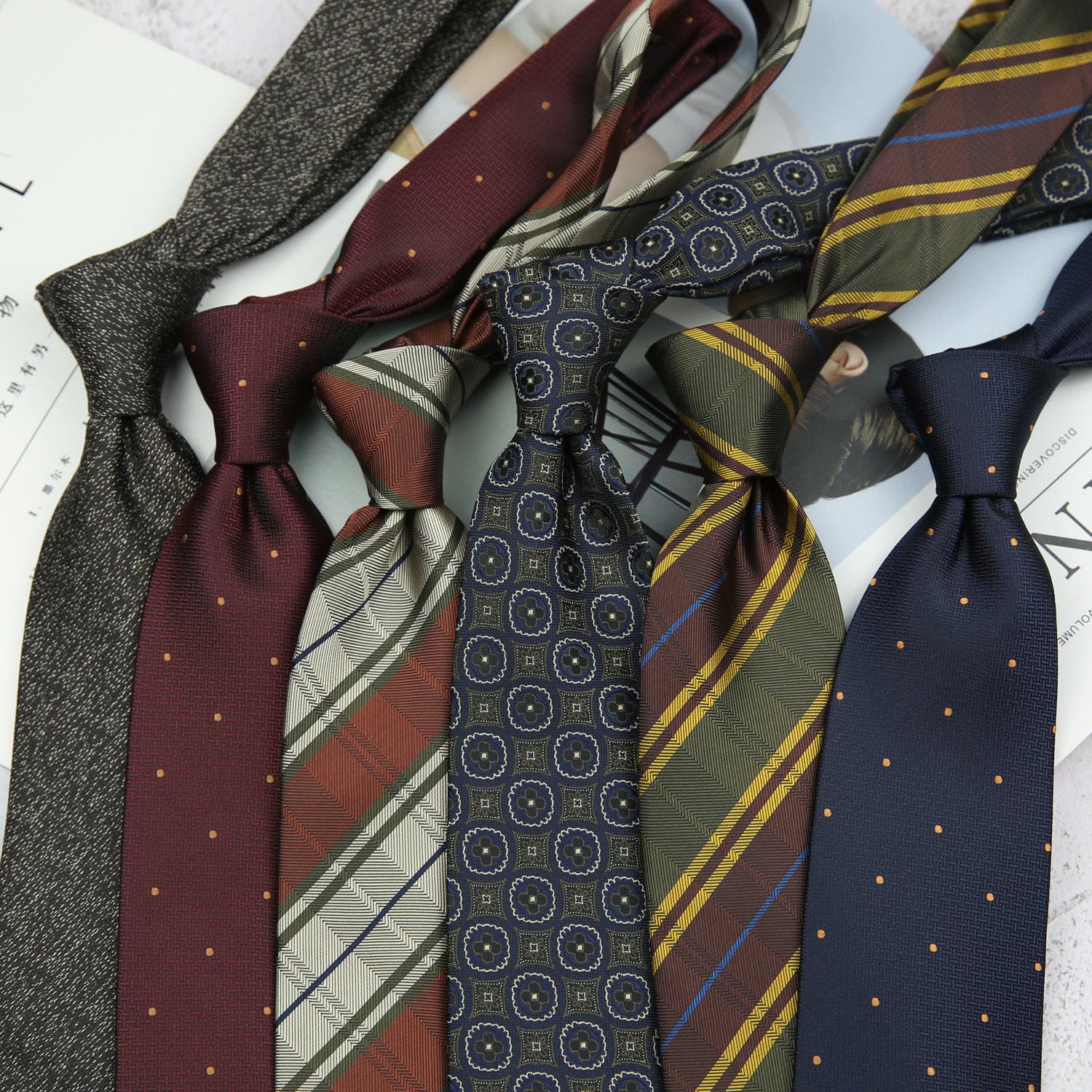 8cm mano corbata de negocios formal traje boda anacardo raya vino rojo marrón novio corbata