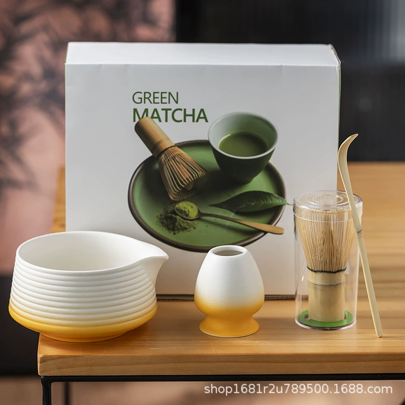 Matcha Japanese Tea Set, gradient ceramic cups 4/8-piece with gift box