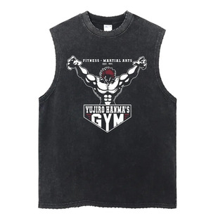 �W�a��TSummer Black Washed Vest Hip Hop Streetwear Tank Top