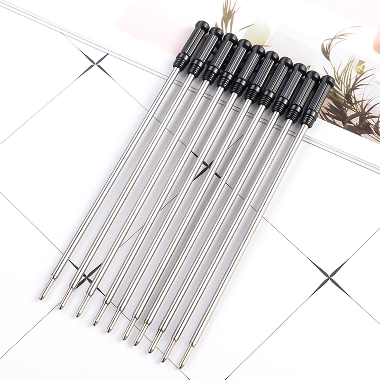 Repuesto de Metal para Bolígrafo Giratorio Metal Escritura Suave Trazo 1.0mm para Bolígrafos Giratorios