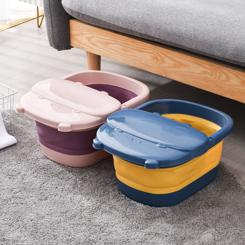 Selected River Hippo Cartoon Folding Foot Bath Tub Foot Massage Basin with Lid Home Foot Bath Tub