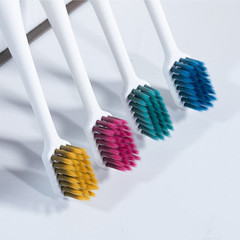 Adult round handle star pattern soft bristle toothbrush, 4-piece set, household oral care fine soft bristle toothbrush, factory wholesale