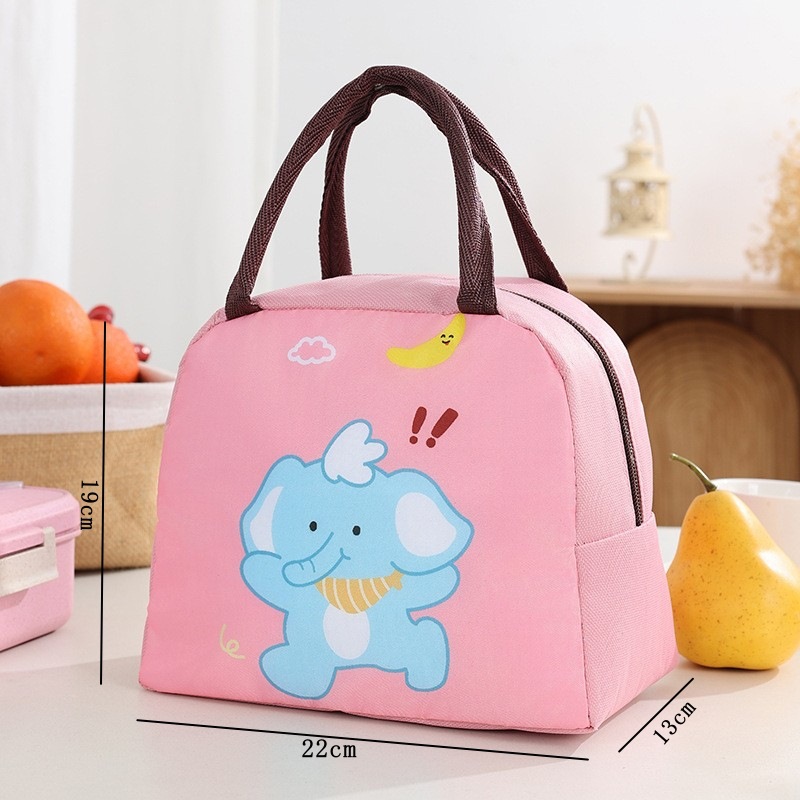 Bolsa para lonchera con aislamiento de papel de aluminio, bolsa de mano con dibujos animados, bolsa de almuerzo para el trabajo de estudiantes, bolsa de almuerzo con aislamiento para niños, bolsa bento.