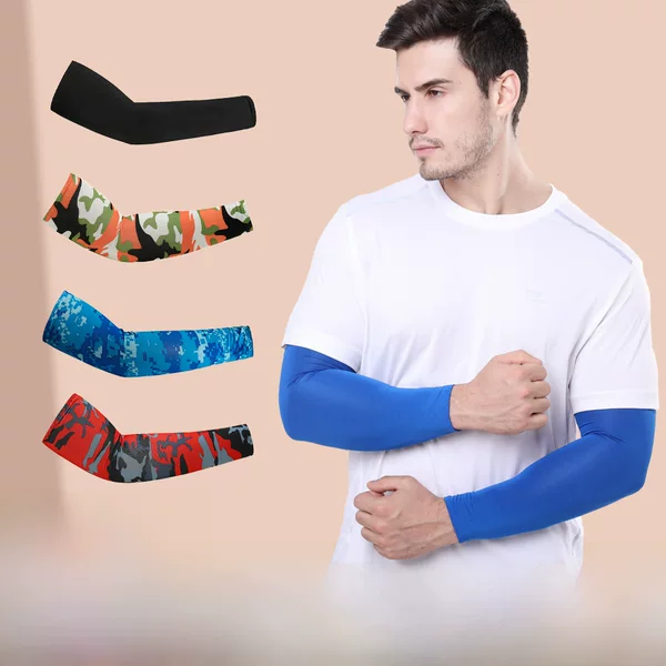 Cross-border Amazon Riding Ice Silk Sleeve Summer Outdoor Sun Protection Arm Milk Silk Material Breathable Sweat-absorbent Skin-friendly
