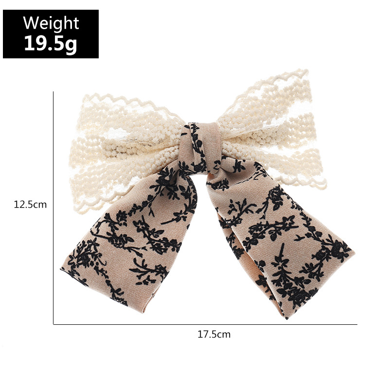 Fashion Lace Bow Metal Spring Black Hair Clip Wholesale display picture 2
